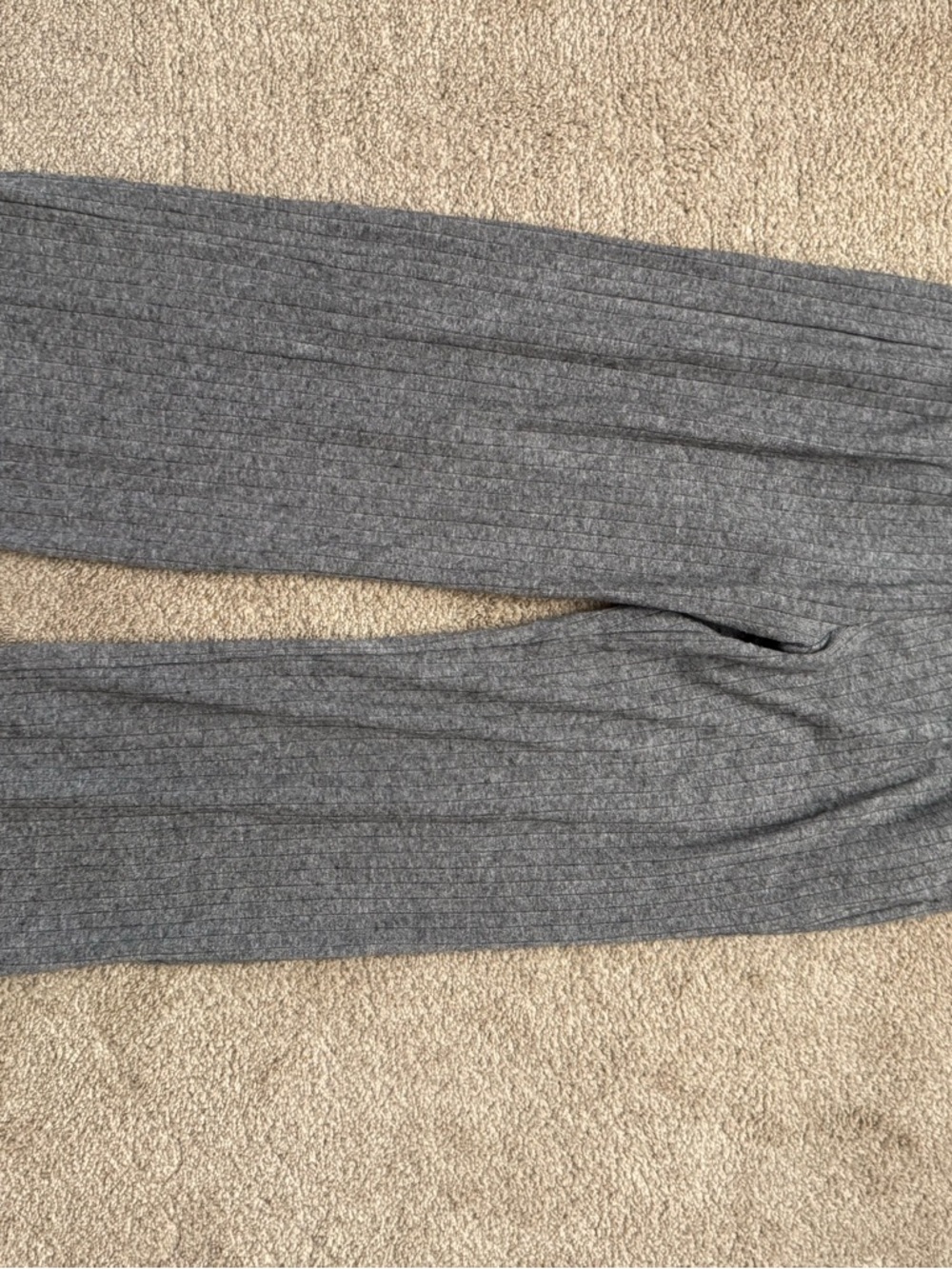 White Fox Boutique Ribbed Wide Leg Pants in Heather Gray